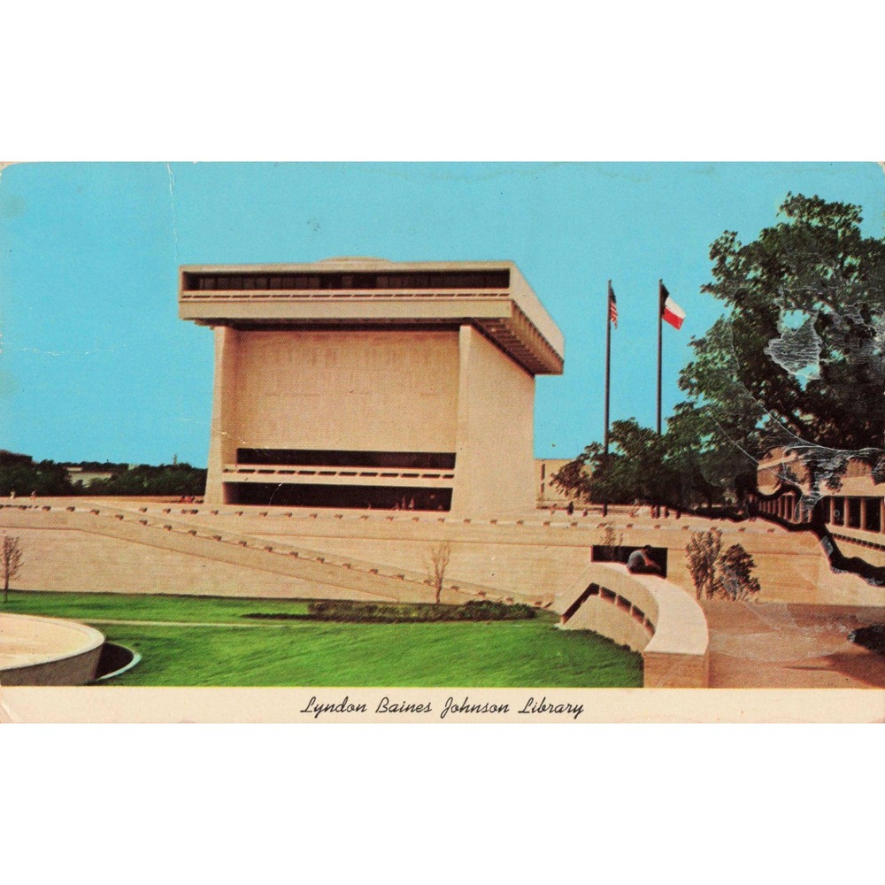 Vintage Lyndon Baines Johnson Library Austin Texas Postcard 1971 Postmark - Picture 1 of 2